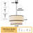 5-light White Fabric Drum Chandelier-832805266