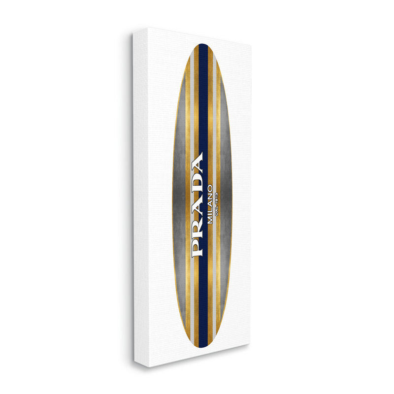 Planche de surf rayée Glam, Plaque murale, L 10 po x H 10 po