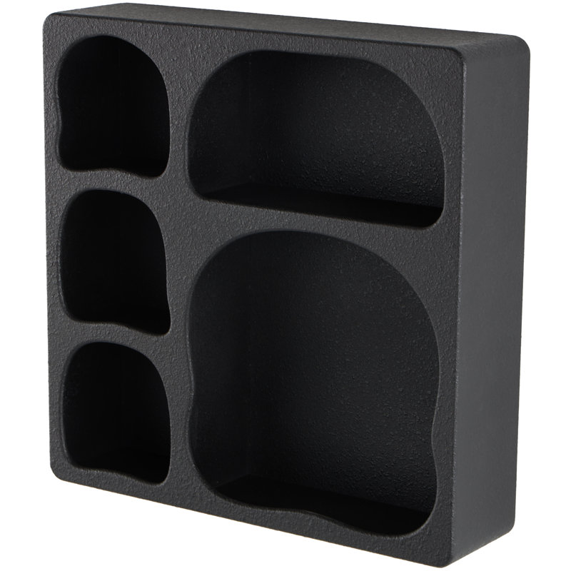 Cole And Grey Wood 5 Shelf Wall Shelf, Black