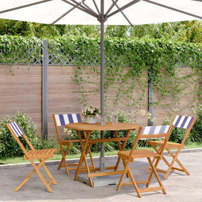 4 - Person Acacia Wood Patio Dining Set with Round Table