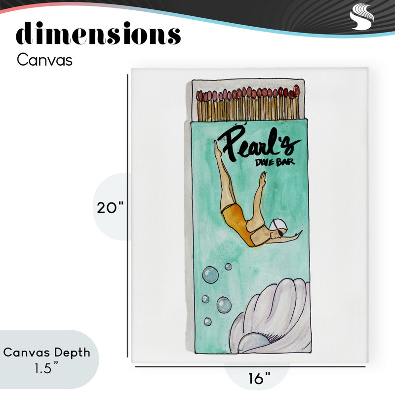 Toile Pearl Dive Matchbox, conception de Nola James, H 20 po x l 16 po
