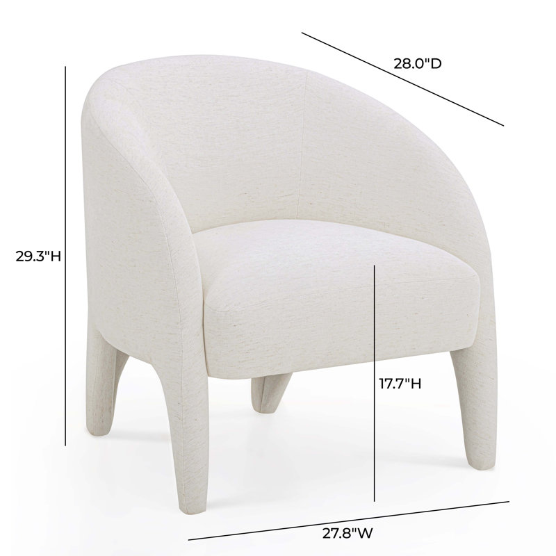 Fauteuil d'appoint en chenille crème Kris, Crème, crème