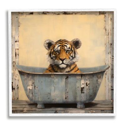 " Tiger In Rustic Tub "