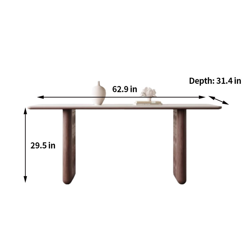 Table de salle à manger Nikerria, H 29,5 po x L 62,9 po x l 31,4 po