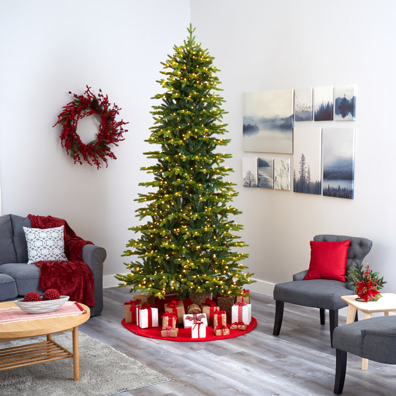 Sapin de Noël artificiel vert avec lumières DEL, H 9 pi