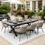 Ensemble repas extensible 82,6 po avec 6 chaises en polyester tissé 82,6 po