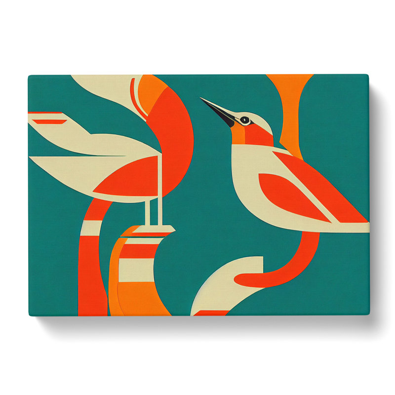 Kingfisher Bird Abstract - Wrapped Canvas Print, 35cm H x 50cm W x 3cm D