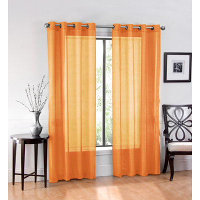 Meyersdale Elegant Solid Sheer Grommet Curtain Panels