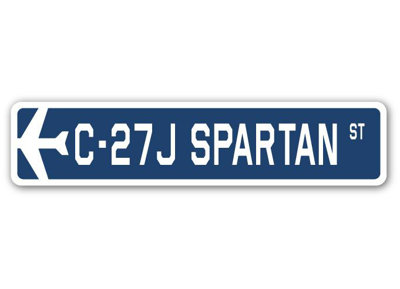 Plaque de rue militaire en aluminium Bleckley C-27J Spartan Air Force