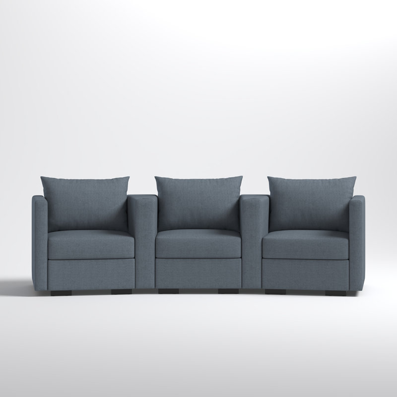 Siège de cinéma modulaire incurvé 3 places Malena - Confort haut de gamme avec porte-gobelets intégrés