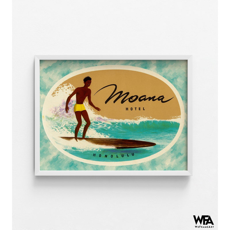 Étiquette de bagage de Moana Hotel par Retrotravel, art mural rétro Airbnb d'Hawaï, œuvre d'art de l'auberge Honolulu, affiche Aloha