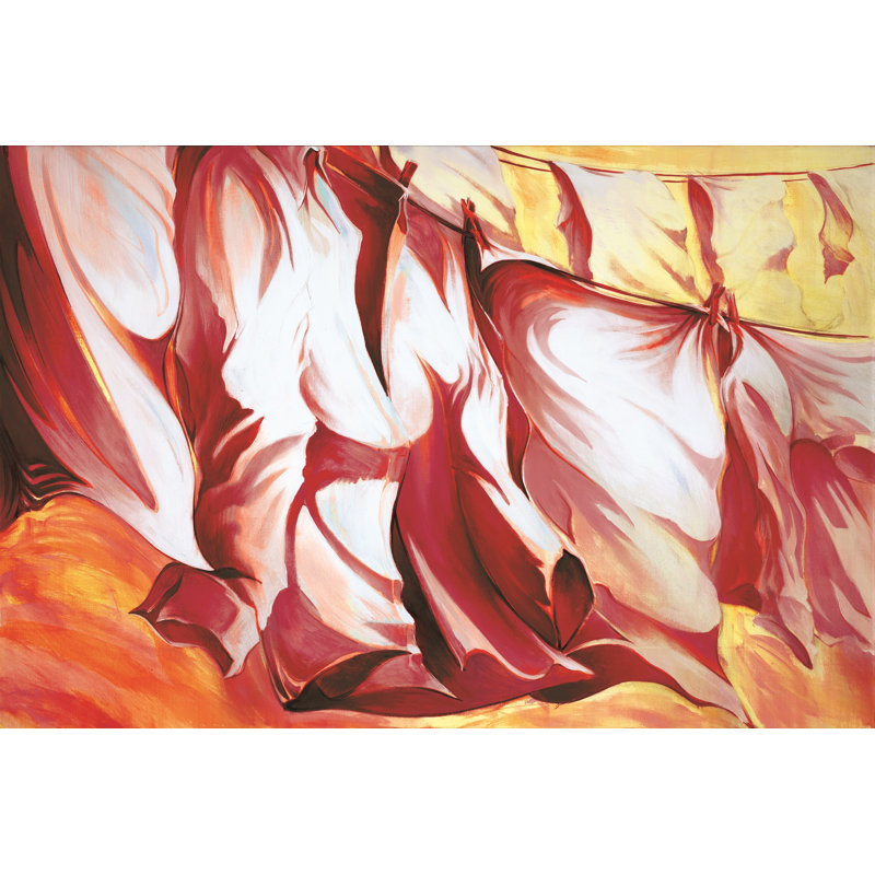 Crisp Breeze Red - Wrapped Canvas Painting, 20cm H x 30cm W x 3.8cm D