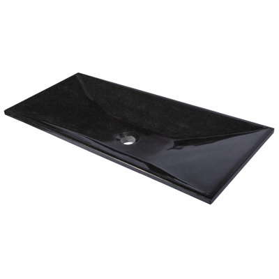 Eden Bath 13'' Black Stone Rectangular Bathroom Sink