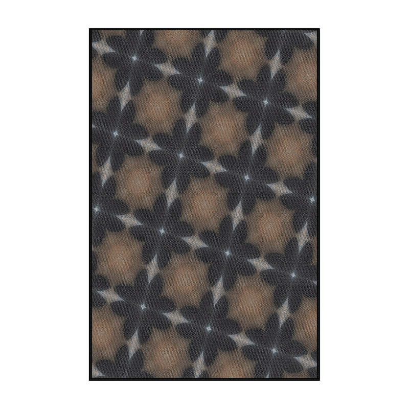 Tapis noir/brun à motifs, Rectangle 4 pi x 6 pi