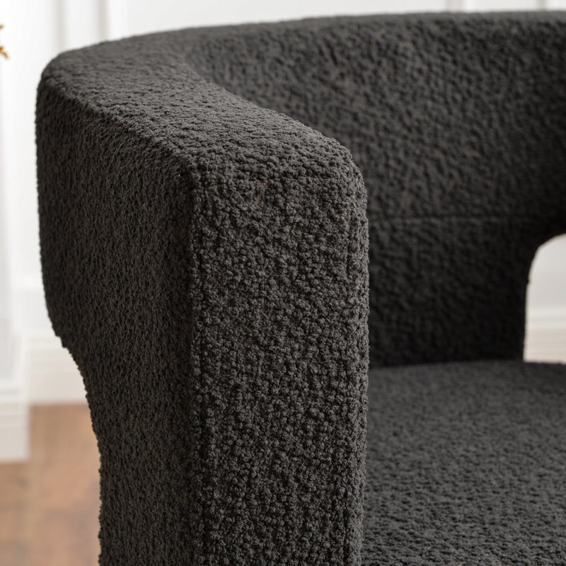 Fauteuil carré l 28 po Brycie, Mélange de polyester noir de jais