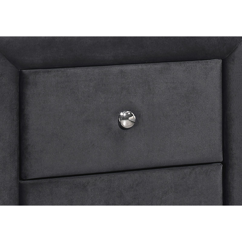 Table de chevet polyvalente en velours gris pour différents décors 15,89 pouces avec rangement pratique