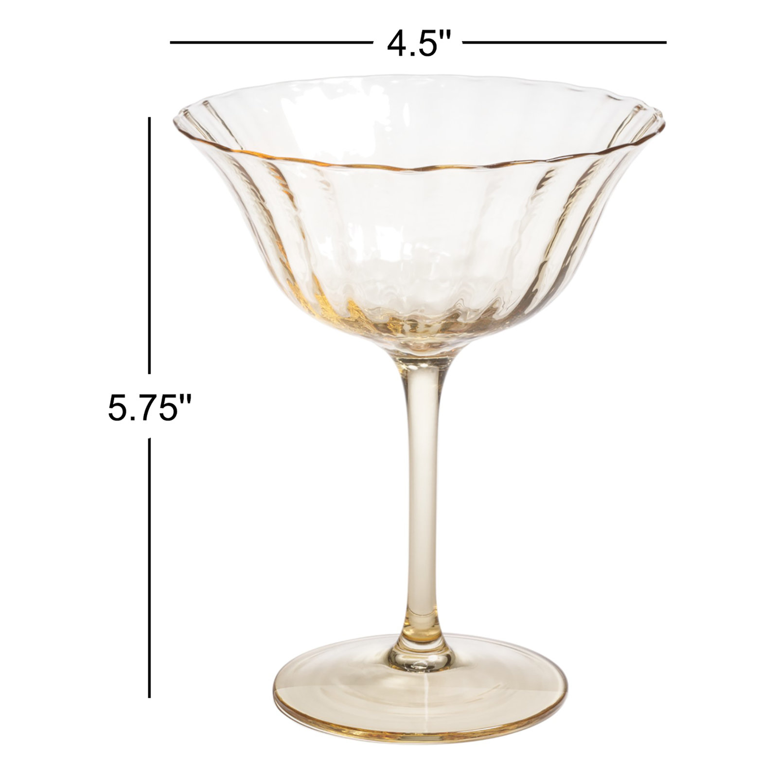 Apéritif 4-Piece Set Summer Cocktail Coupe Glasses, Goldenrod