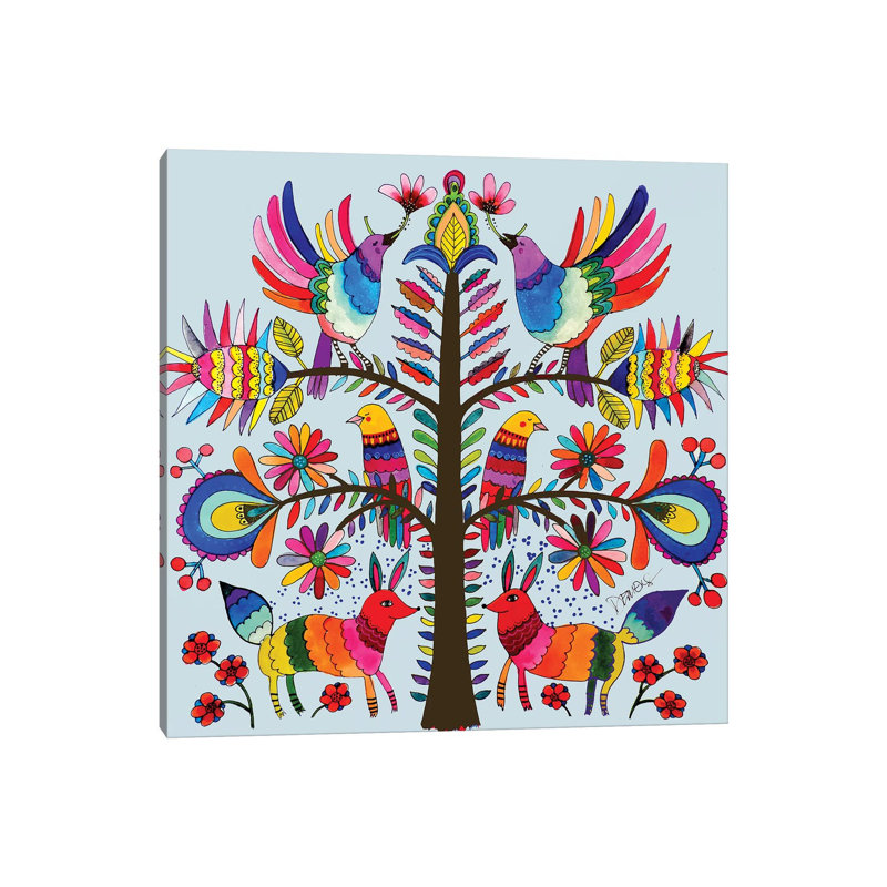 Otomi Colors 1 Piece Painting on Canvas, 30.48 cm H x 30.48 cm W, Wrapped Canvas