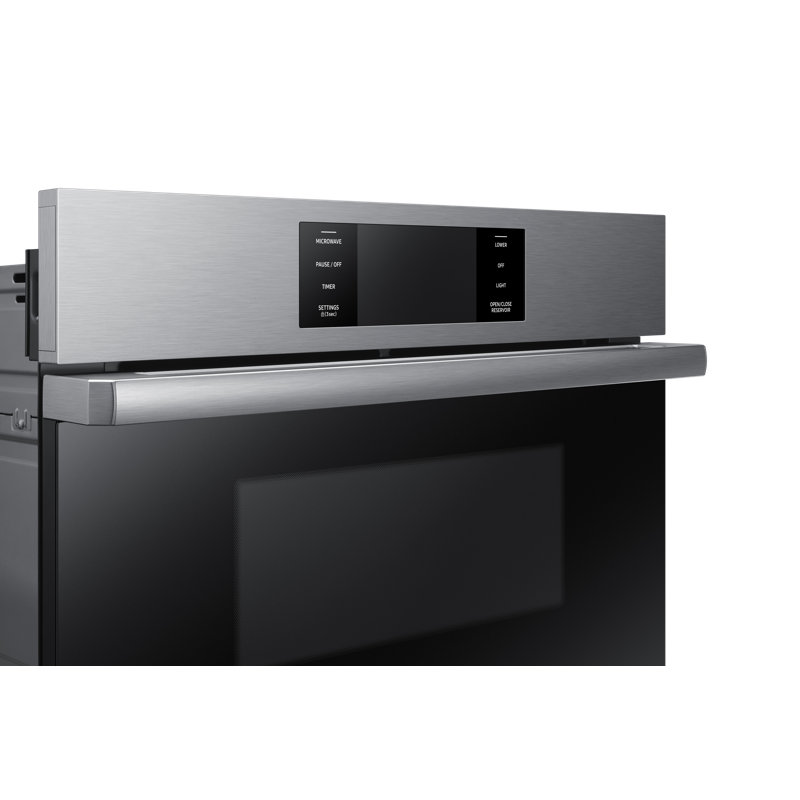 30" Microwave Combination Wall Oven Steam, Contemporary, Silver Stainless