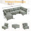 Modular Sectional Sofa U Shaped Modular Couch With Reversible Chaise Modular Sofa Sectional Couch,6- Seat Convertible Sofa,Fit For Living Room-582749820