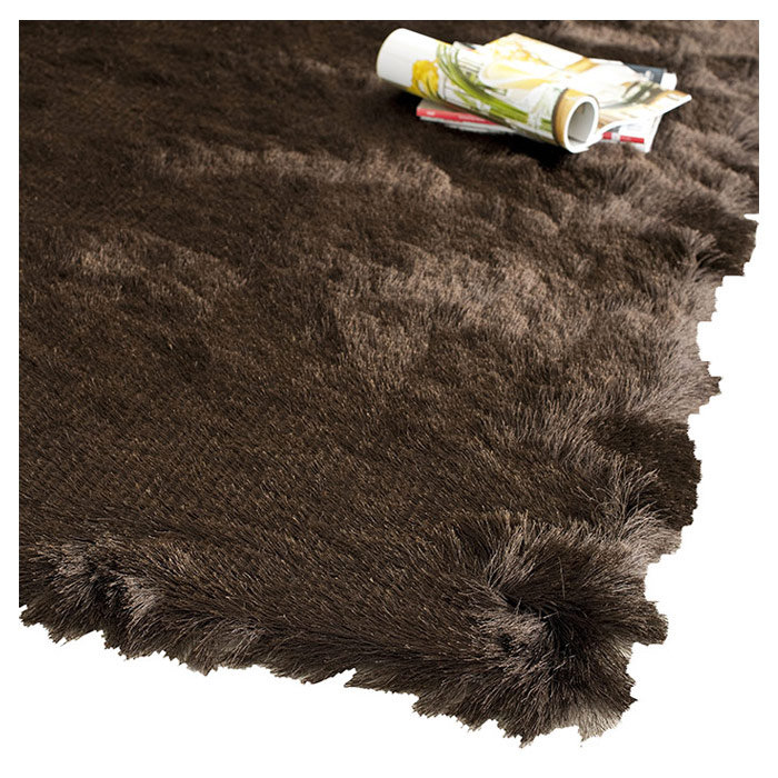 Tapis chocolat touffeté à la main Delane, Rectangulaire 3 pi x 5 pi