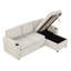 Canapé modulaire de 83,5 po avec canapé en L et canapé-lit modulaire avec espace de rangement, deux porte-gobelets et deux ports USB pour le salon, beige