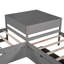 Lit plateforme en L avec lit gigogne, tiroirs, lit simple, gris - Bureau intégré pour une utilisation pratique-212030484