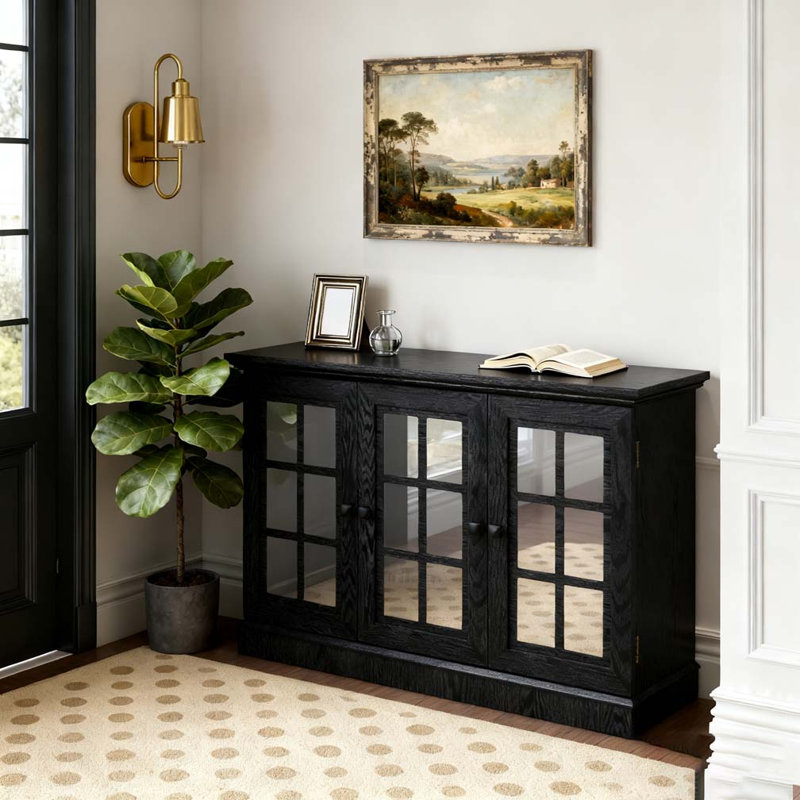 45" W Storage cabinet, Black