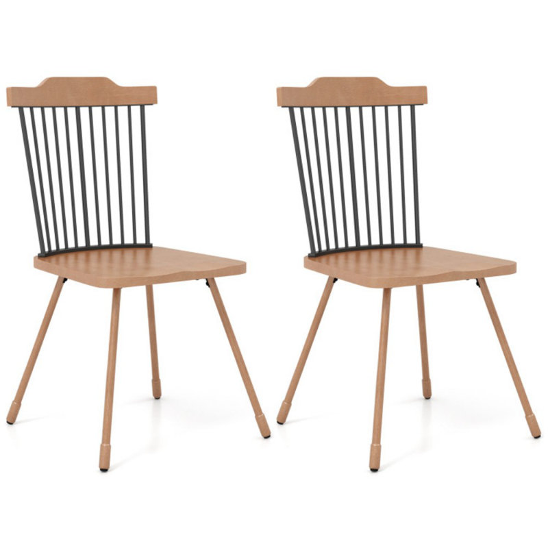 Ensemble de 2 chaises de salle à manger avec dossier à broche et siège ergonomique profilé