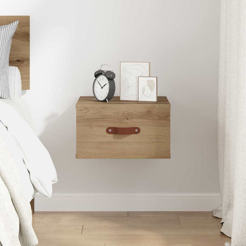 Manufactured Wood Bedside Table, Artisan Oak