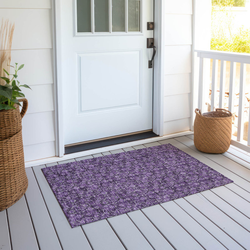 Azniv Washable Floral Indoor / Outdoor Rug, Rectangle 1'8" x 2'6"