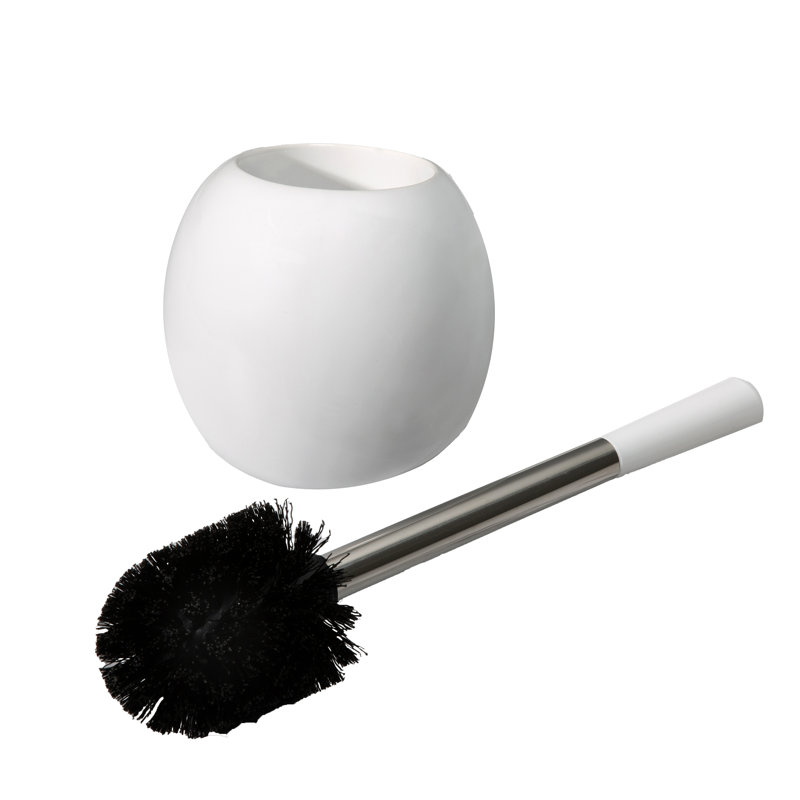 Paquet de 2 brosses de toilette en céramique pour salle de bain et support Bath Bliss, Blanc