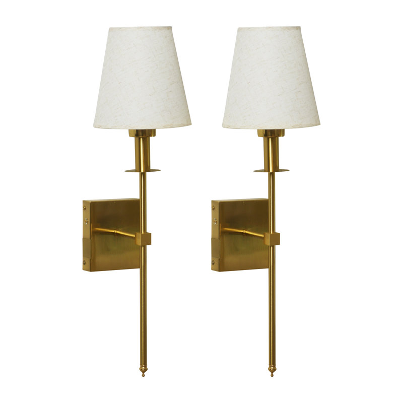 Modern Removable Battery Operated Wireless Fabric Shade Wall Sconce With Remote Control