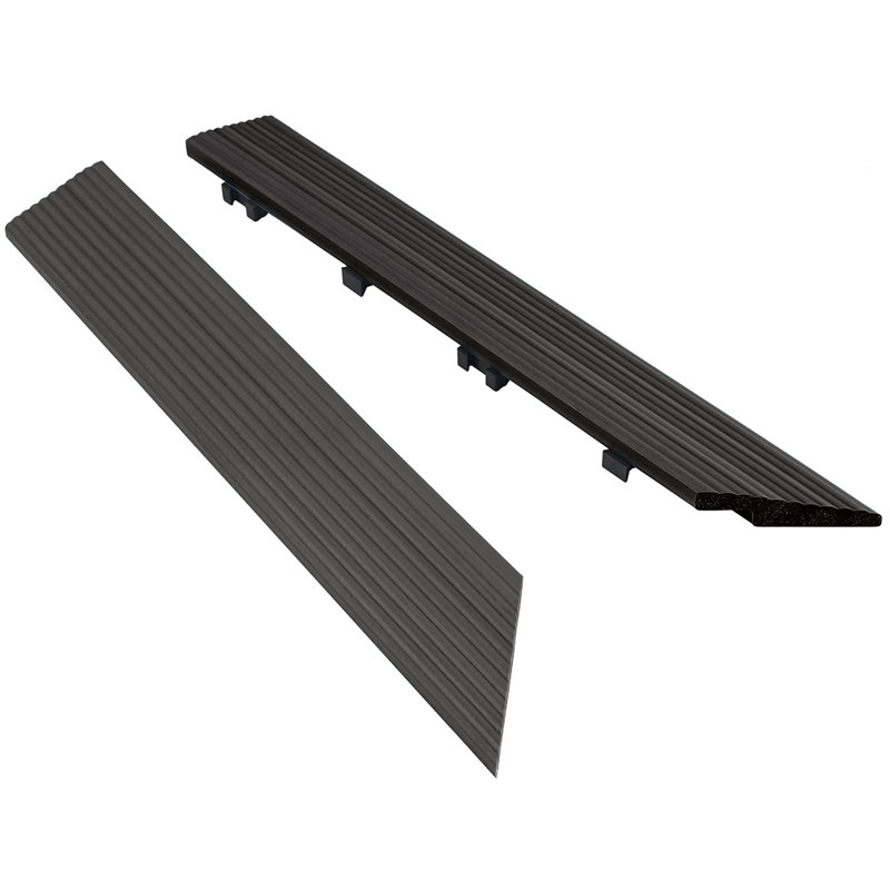 2"x 12" Quick Deck Composite Deck Tile Outside Corner Fascia in Hawaiian charcoal (2-Piece/Box), Hawaiian Charcoal