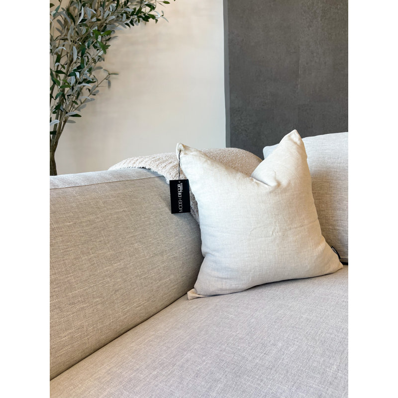 Housse de coussin en lin, H 18 po x l 18 po, Sable