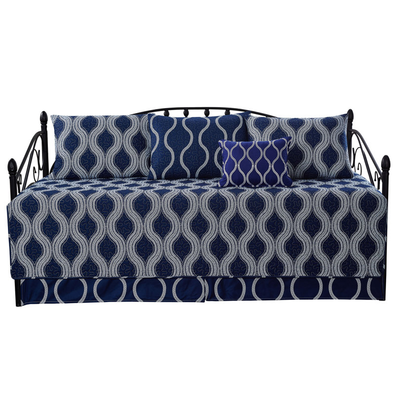 Charleston Blue and Gray Reversible Quilted Daybed Set