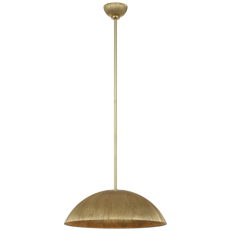 Kelly Wearstler Utopia Sculpted Pendant with White Glass, 49.25" H x 18" W x 18" D, Gild