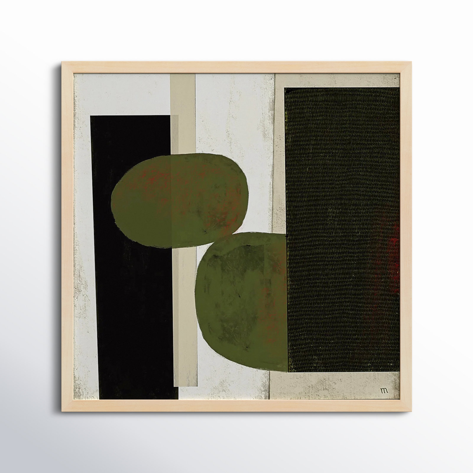 Collage 1 by StudioM, 36" H x 36" W x 1.25" D, Maple Framed Paper