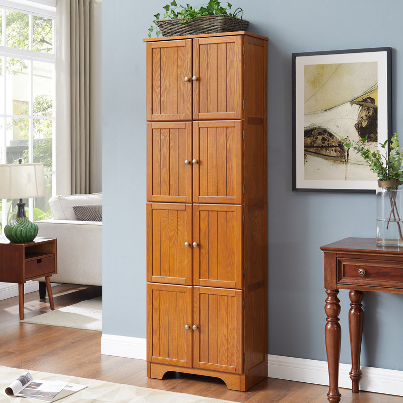 72.4" Tall Storage Cabinet Tall Storage Cabinet with 8 Doors and 4 Shelves ,Bookshelf Living Room, Kitchen, Dining Room, Office Freestanding Storage Cabinet,