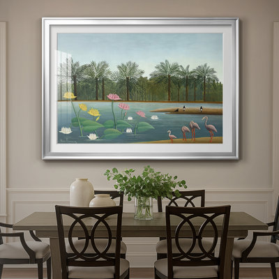 Les flamants roses - Henri Rousseau - Reproduction encadrée avec passe-partout et verre - 1907