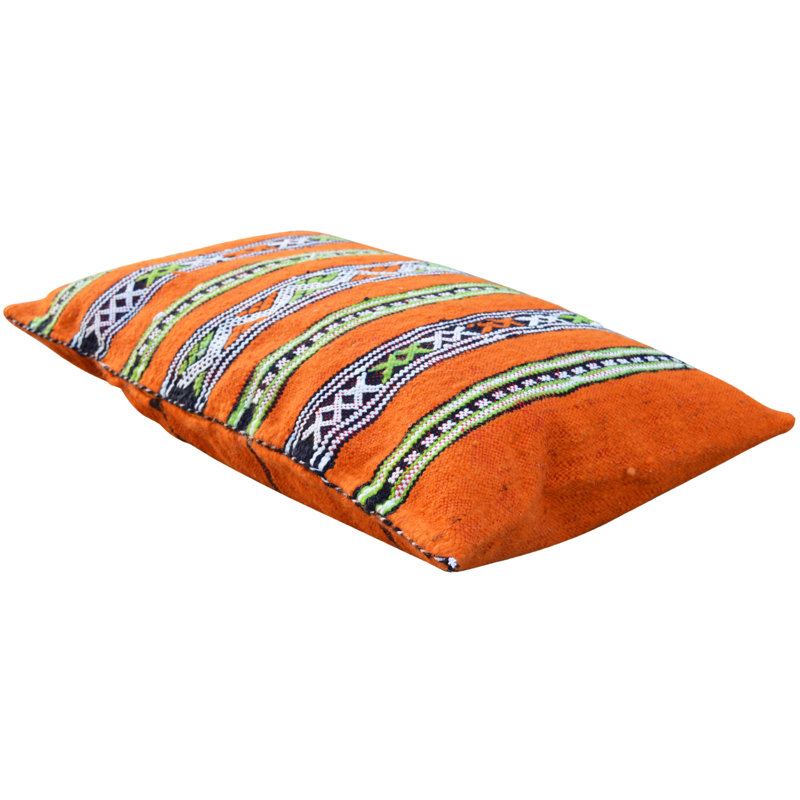 Lumbar Pillow Cover & Insert, Green\Blue, 17" H x 30" W, Polyester/Eco-Fill