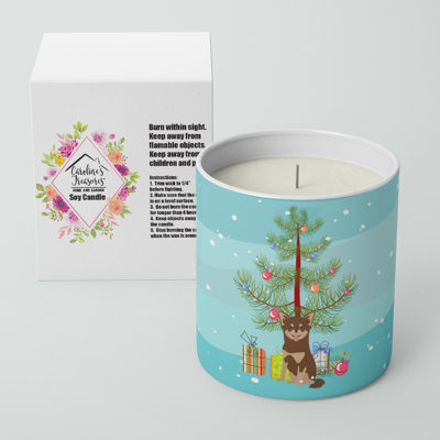 Pine / Christmas Tree Scented Jar Candle with Ceramic Holder