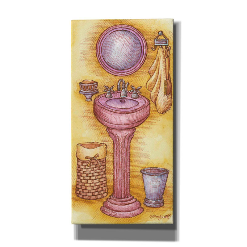 «Sink Round» par Andrea Strongwater, art mural sur toile, H 24 po x l 12 po x P 0,75 po