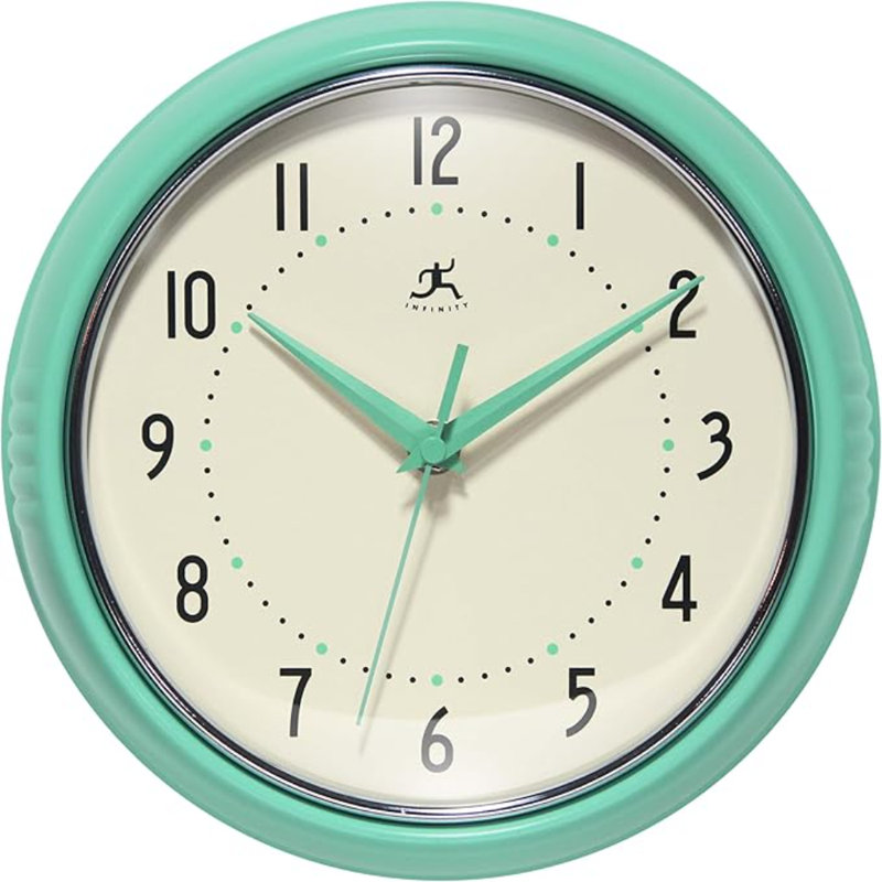 Infinity Instruments LTD. Rétro horloge murale de cuisine Mid Century