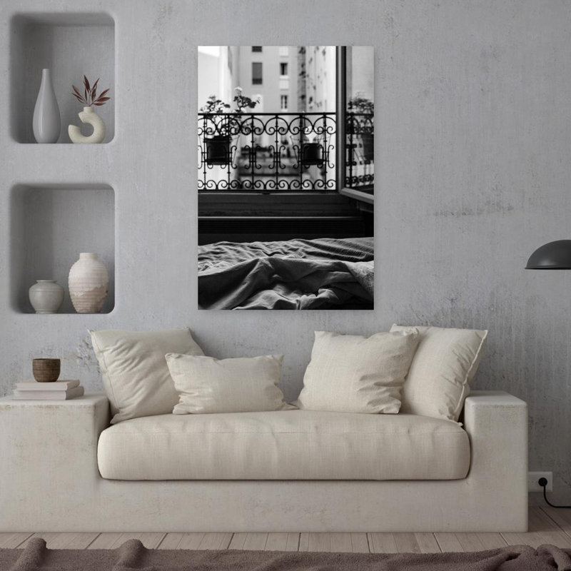 Balcon, paysage contemporain abstrait, art naturel, H 36 po x l 24 po
