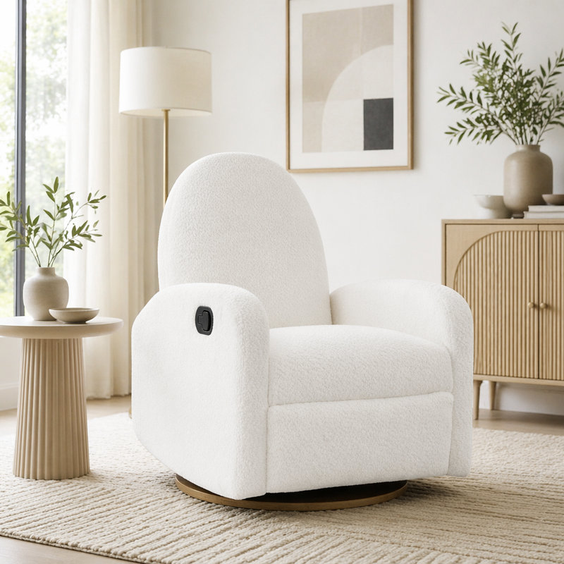 Fauteuil inclinable et pivotant à 360 ° avec style contemporain, Beige