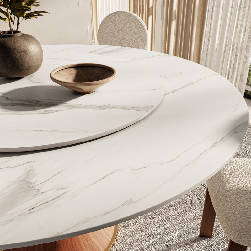 Table de salle à manger Wildon, Blanc, H 29,52 po x L 59,05 po x l 59,05 po