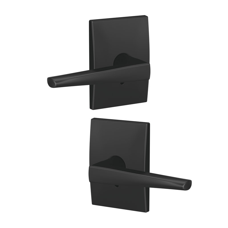 Eller Non-Turning Lever with Century Trim, Matte Black