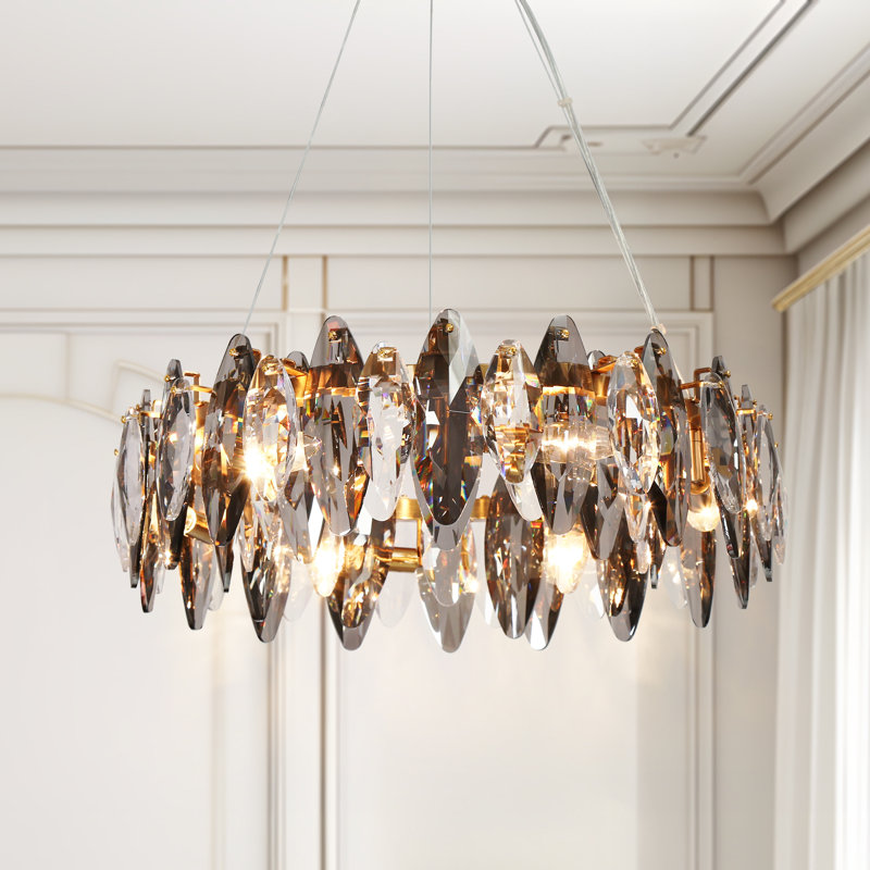 Lustre de salle à manger à roulettes en cristal à 6 lumières l 23,2 po Rayden