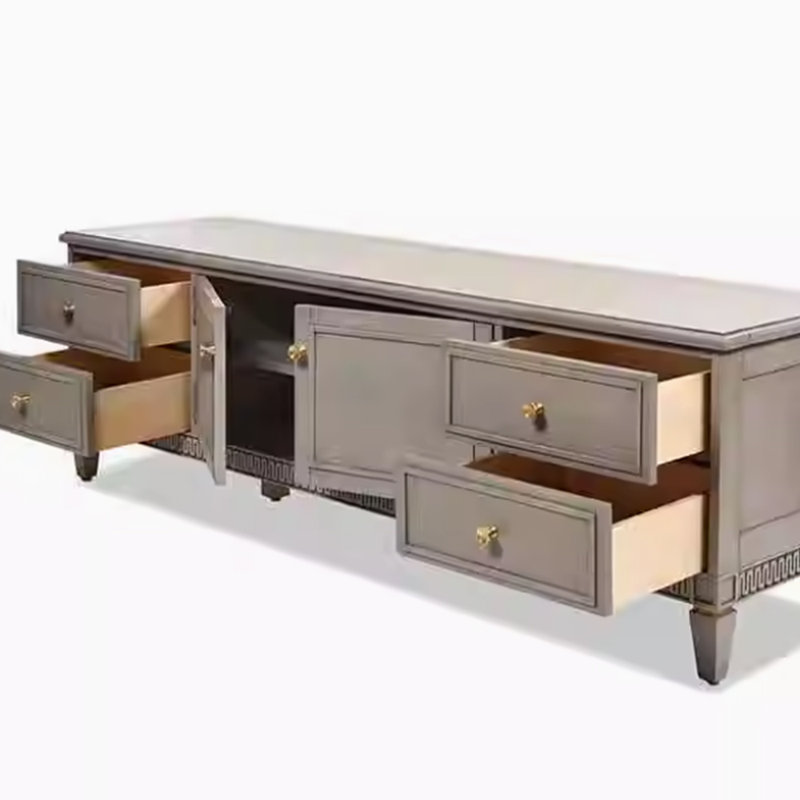 Classy retro design solid wood TV cabinet